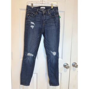 LOFT Modern Skinny Ankle Jeans Distressed‎ Dark Wash Denim Size 26/2